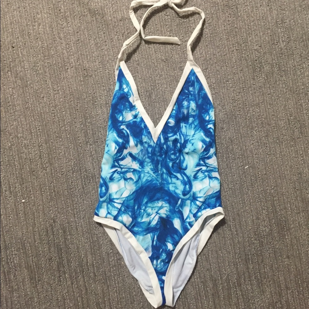 Sole East one piece swimsuit size L blue water